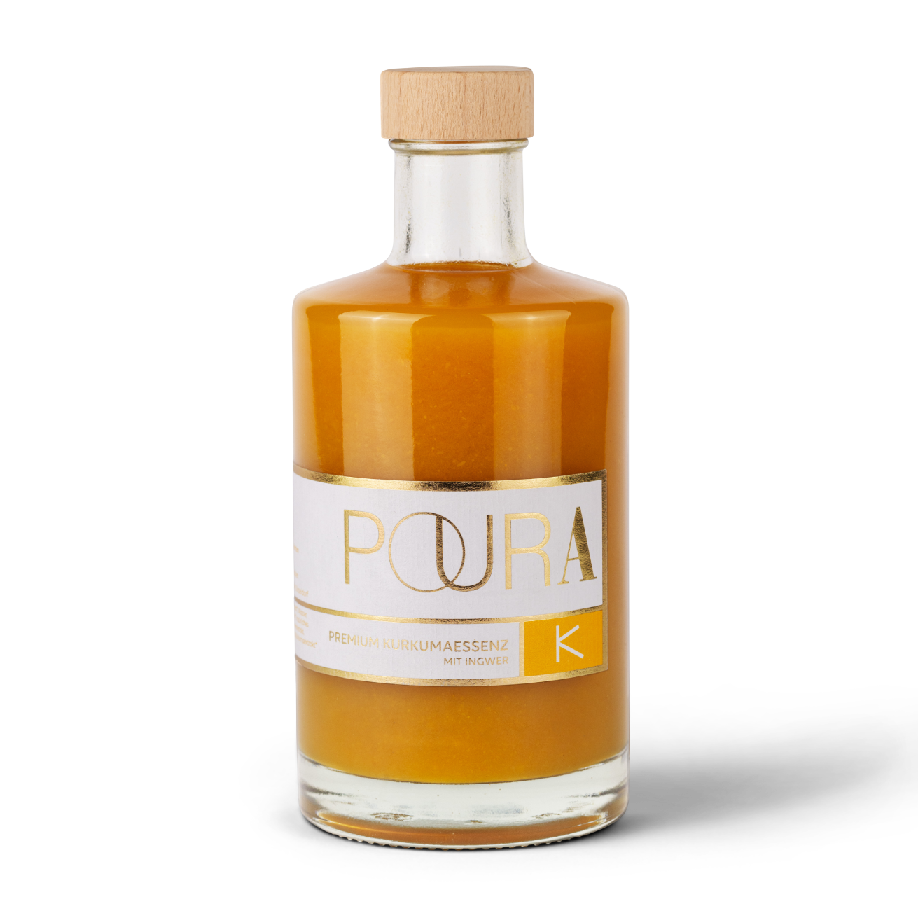 POURA Premium Kurkuma Essenz (495 ml) mit 100% natürlichen Zutaten – bio, vegan & glutenfrei. Ideal für gesunde Drinks und Shots.